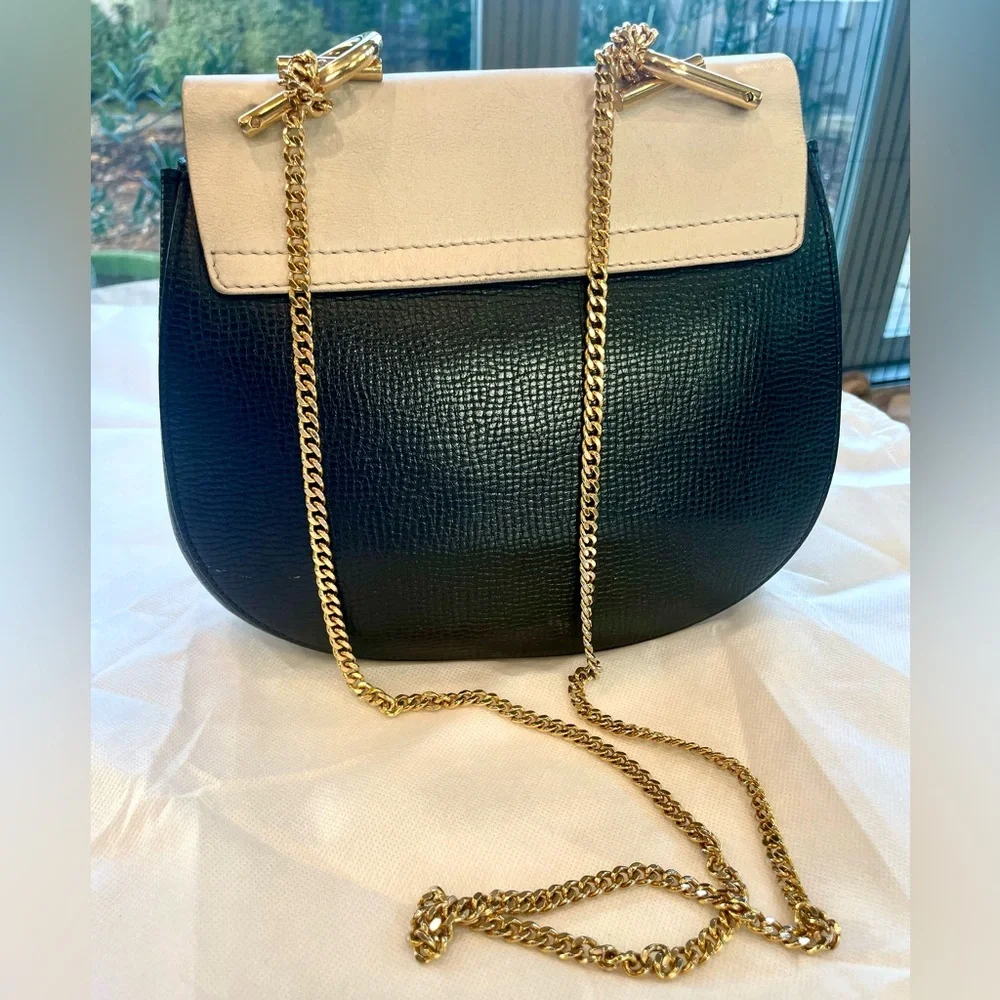 Chloé Drew Chain Pochette Bag (not mini), Beige and Black, EUC - Picture 3 of 15
